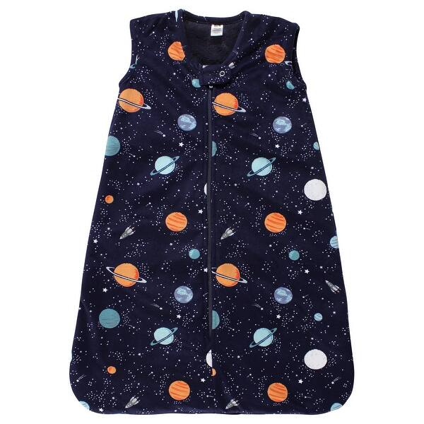 slide 1 of 1, Hudson Baby Plush Faux Fur Sleeping Bag, Wearable Blanket, Space 0-6 Months - Space