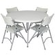 preview thumbnail 1 of 4, Hampden Furnishings Baldwin Collection 48" Round Folding Table with 4 Gwnyeth Grey Plastic Folding Chairs Grey