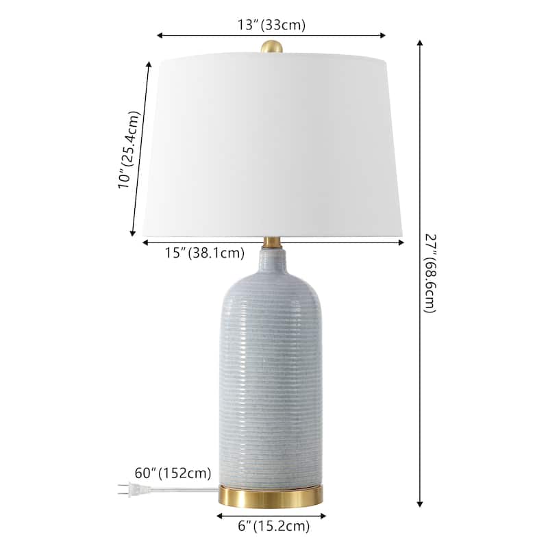 SAFAVIEH Lighting Branddis 26.75-inch Glass Table Lamp - 15" x 15" x 26.8" - 15Wx15Dx27H