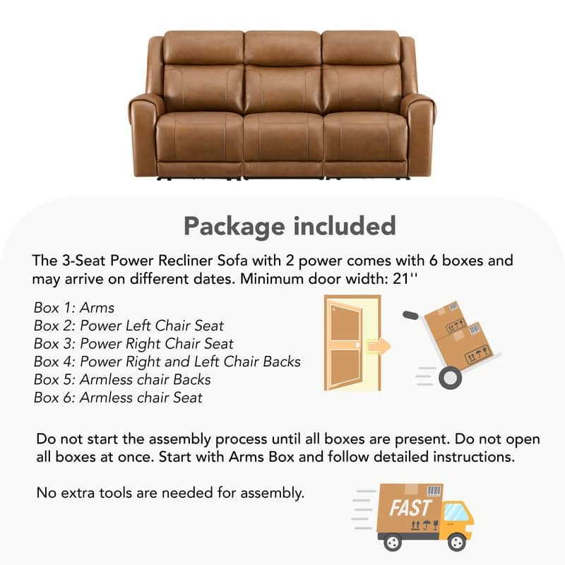 Spruce & Spring Leo Power Wall Hugger Reclining Sofa with Multi-Function Console