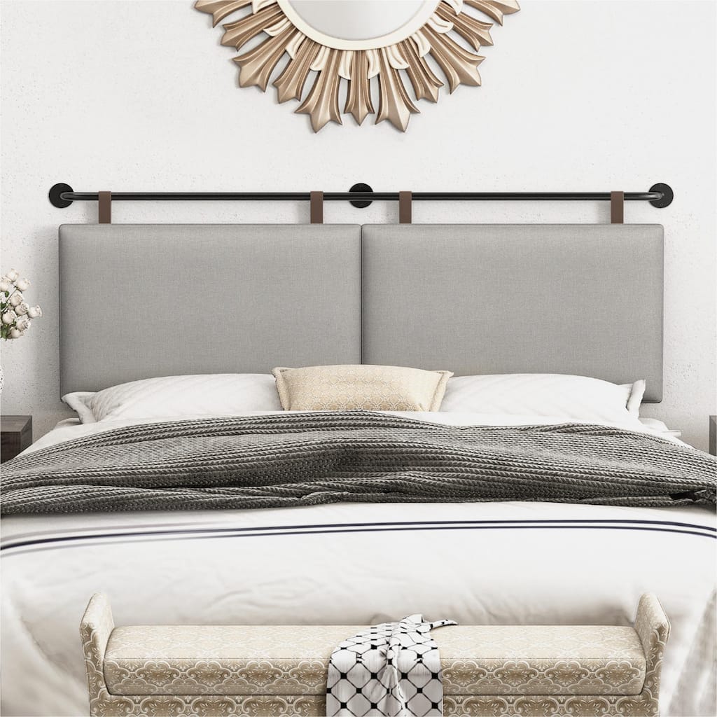 Wayna Wall Mount Upholstered Headboard,Flat Headboard, Quick Install
