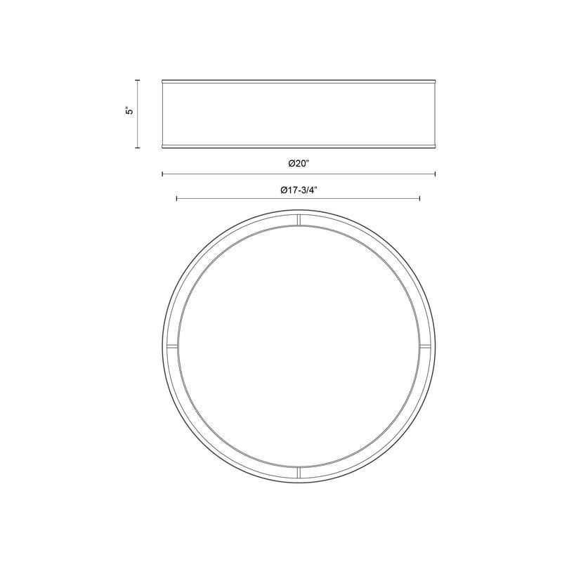 Alora Lighting FM479020-5CCT Lyla 23" Wide Flush Mount Drum Ceiling