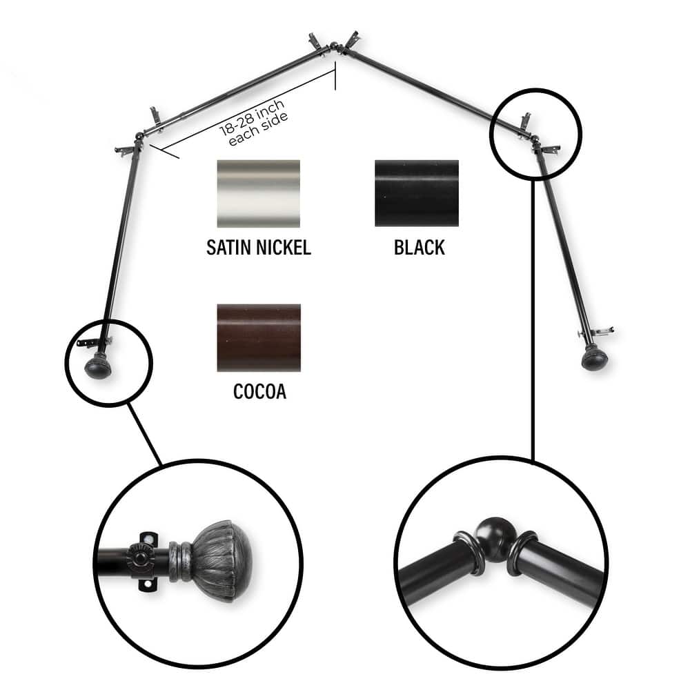 InStyleDesign Gemma 4-Sided Bay Window Curtain Rod