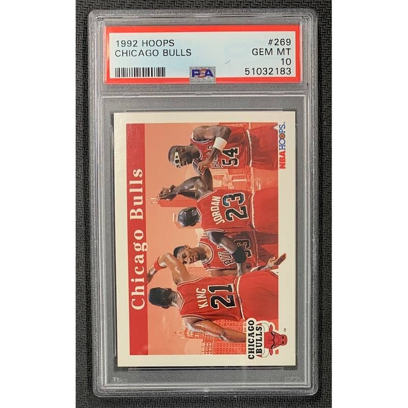 Michael Jordan Scottie Pippen 1992 Hoops Chicago Bulls Card #269 Graded PSA 10 - 8' x 11'