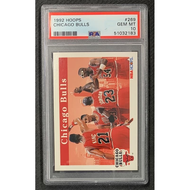 Michael Jordan Scottie Pippen 1992 Hoops Chicago Bulls Card #269 Graded PSA 10 - 8' x 11'