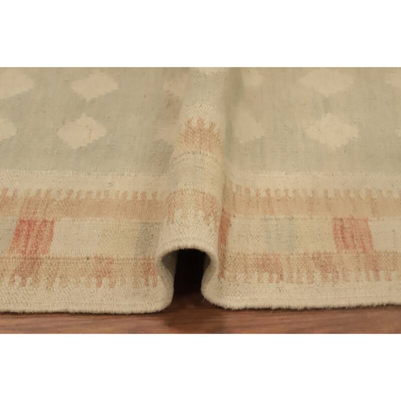 Hand Woven Oriental 100% Wool Carpet Southwestern Tribal Greys & Charcoal Kilim Area Rug - 3' 9'' X 2' 0''