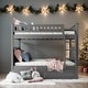 preview thumbnail 1 of 29, Full Over Full Bunk Bed With Twin Size Trundle And Guardrails For Bedroom Grey