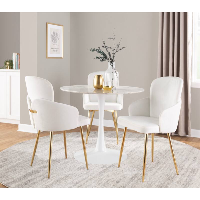 Silver Orchid Dahlia Dining Chair with Metal Legs (Set of 2)