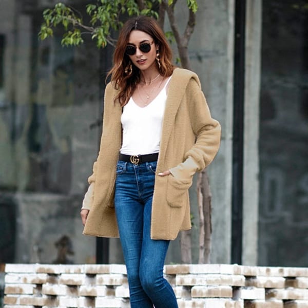 open front teddy jacket
