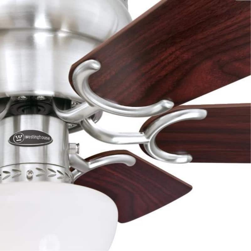 Westinghouse Lighting Petite 30-Inch 6-Blade Indoor Ceiling Fan with LED Light and Opal Mushroom Glass