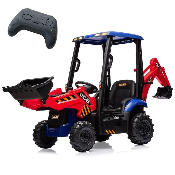 slide 2 of 15, 4 in 1 Ride on Tractor, Excavator & Bulldozer & Removable Tent