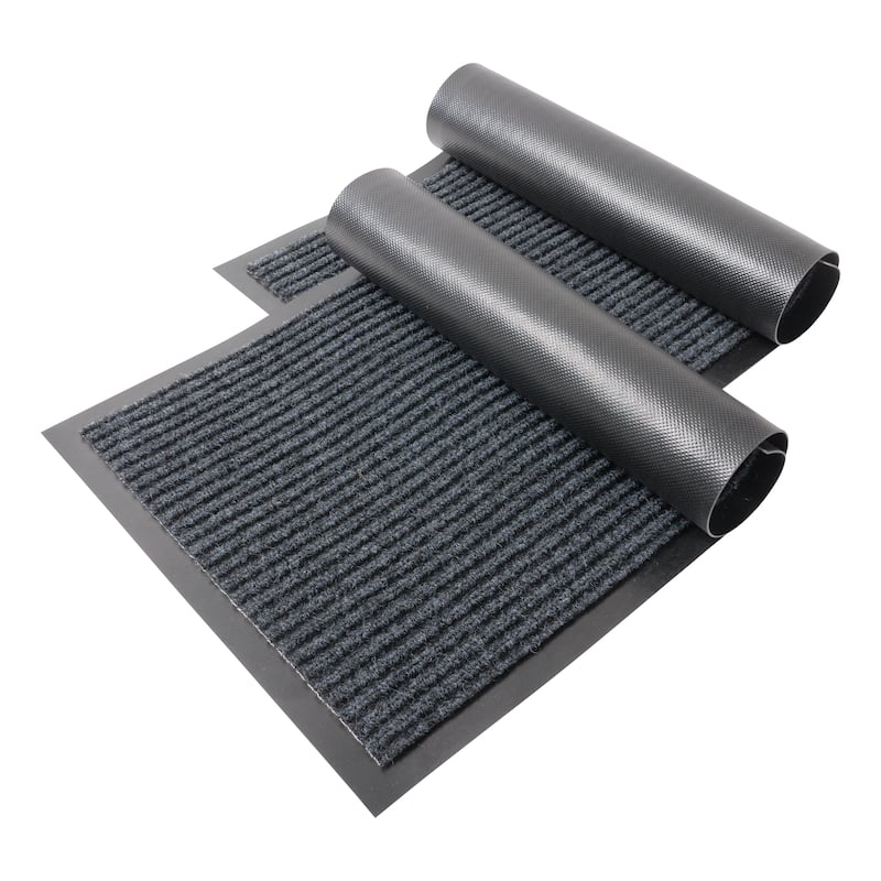 KAF Home 17"x30" Ribbed PET Door Mat, Set of 2
