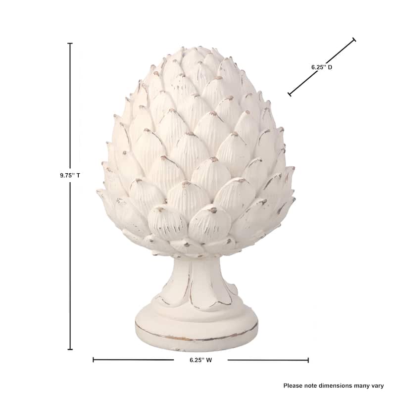 Resin Weathered Artichoke Pedestal 9.75"