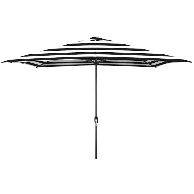 10' x 6' Rectangular Outdoor Patio Umbrella with Crank Opening
