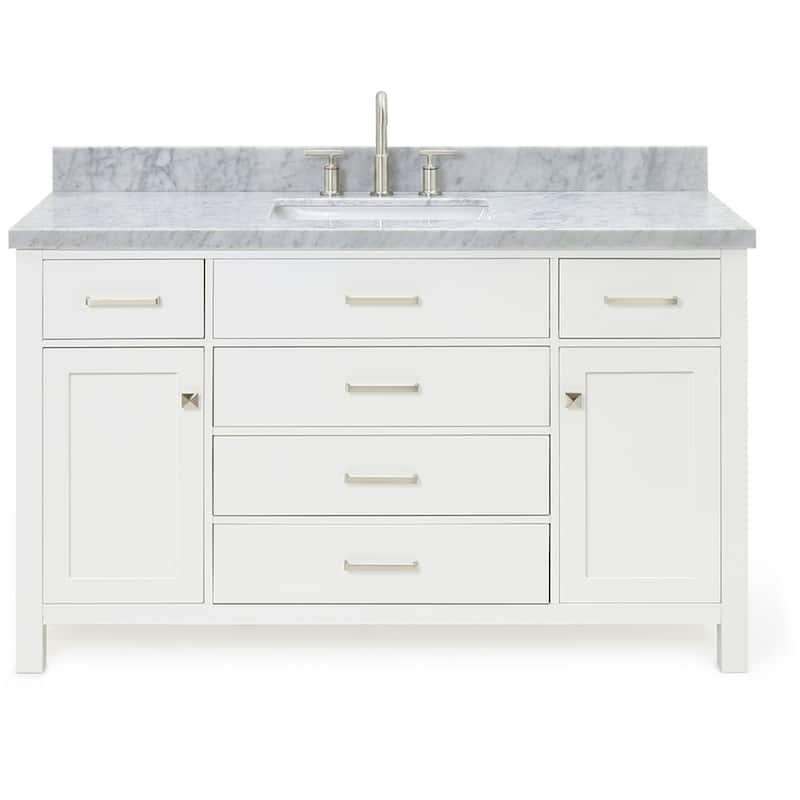 Ariel H055SCWRVO Bristol 55" Free Standing Single Rectangular Basin - White - Colored