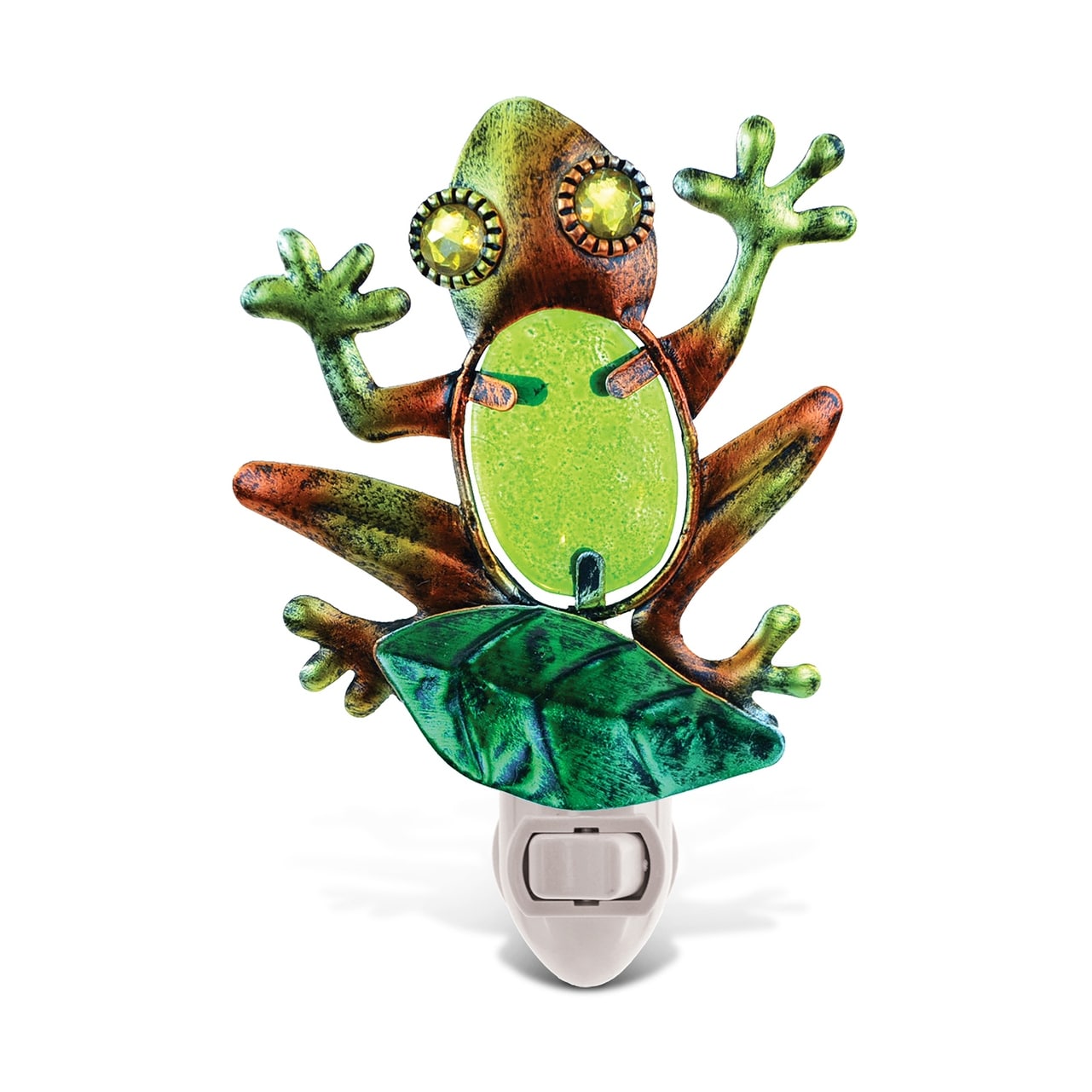 CoTa Global Frog Glass Art Night Light, Manual On And Off Switch - 7 x 3.5 x 0.2 inches