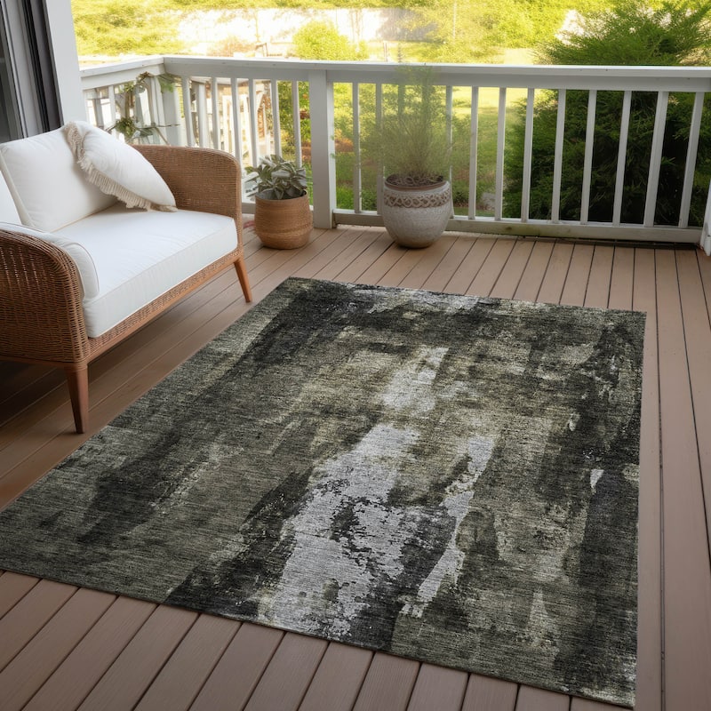 Machine Washable Indoor/ Outdoor Contemporary Chantille Rug