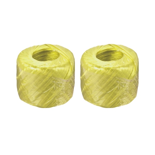 Unique Bargains Polyester Nylon Plastic Rope Twine Bundled for Packing ,100m Yellow 2pcs