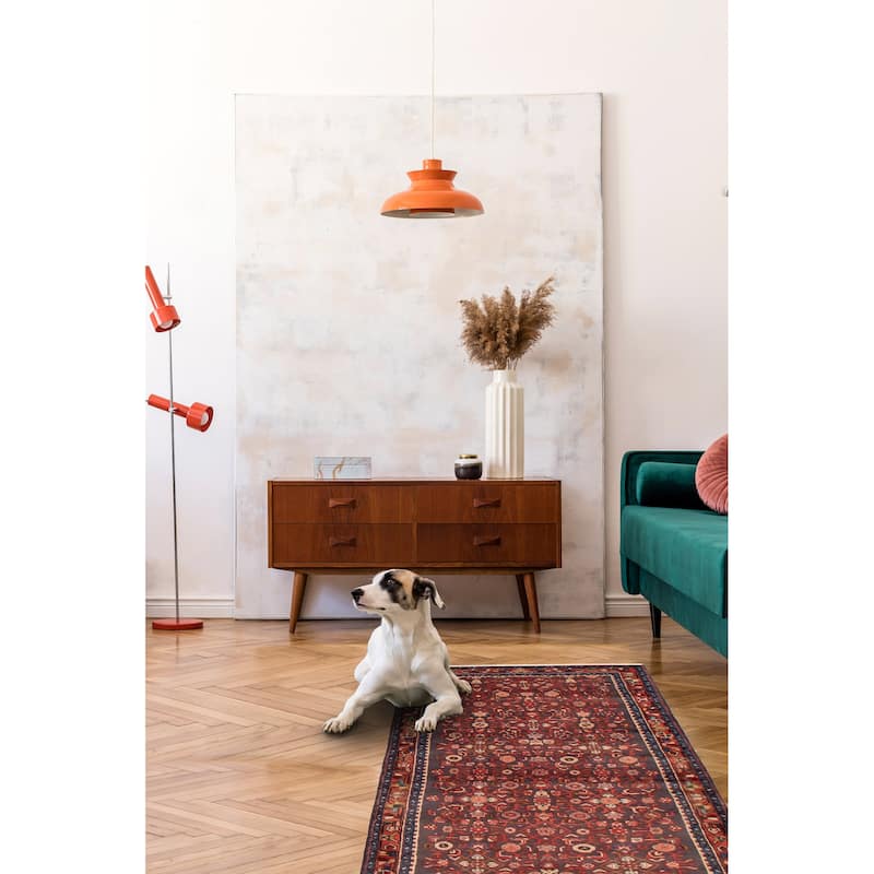 ECARPETGALLERY Hand-knotted Andelz Navy Wool Rug - 3'5 x 9'7