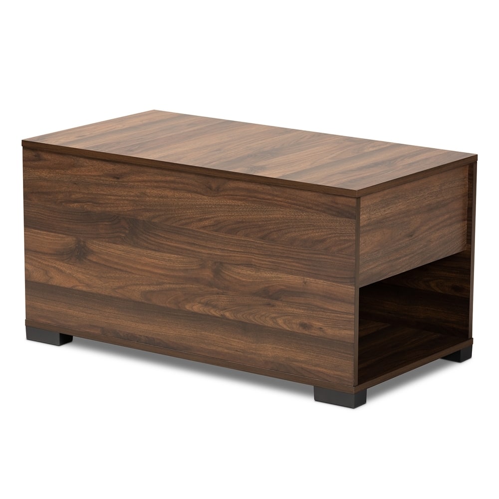Skylar Modern and Contemporary Walnut Brown Finished Cat Litter Box Cover House - 18.1" high x 35.4" wide x 18.9" deep