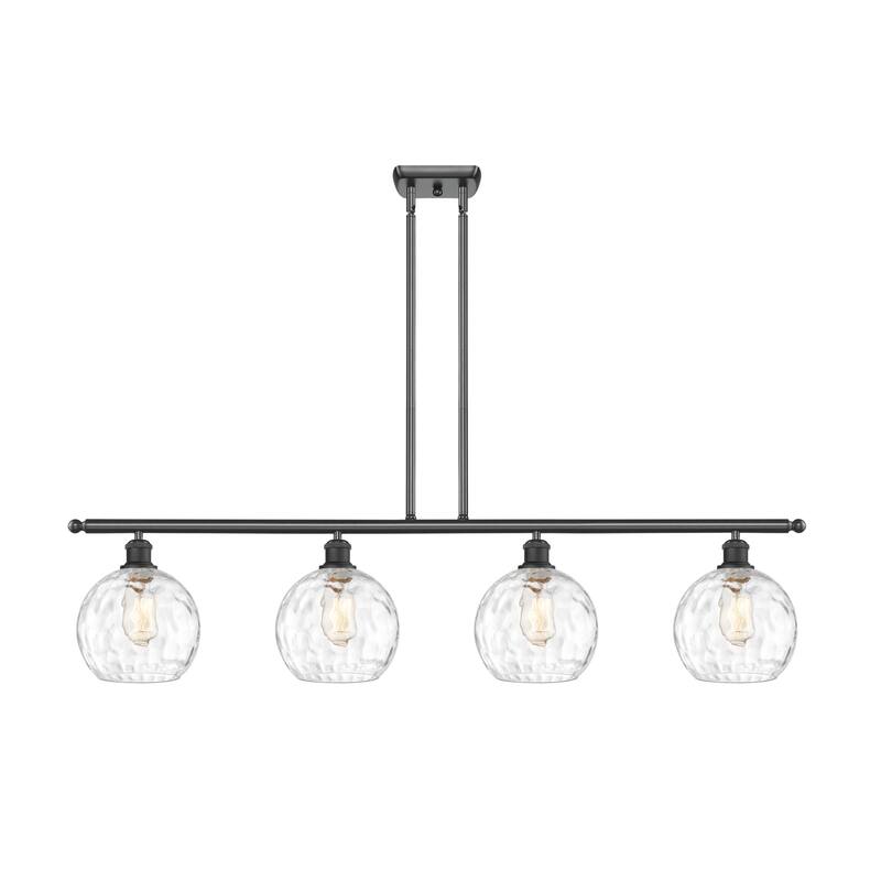 Innovations Lighting 516-4I-10-48 Athens Linear Athens 4 Light 48" - Matte Black / Clear Water Glass