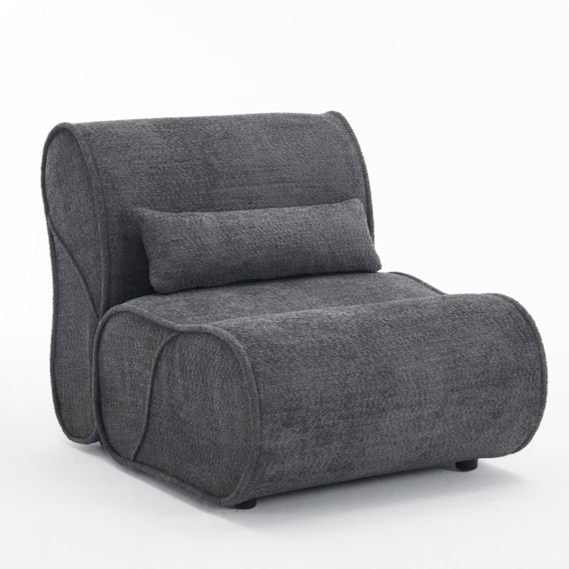 Soft Pellet Velvet Recliner - Comfortable Lounge Chair with Waist Pack Padding, Modern Design