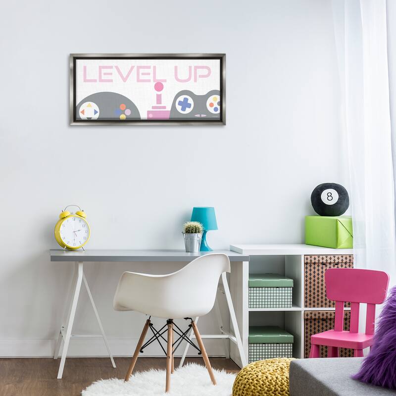 Stupell Level Up Retro Joysticks Framed Floater Canvas Wall Art Design By Yass Naffas Designs