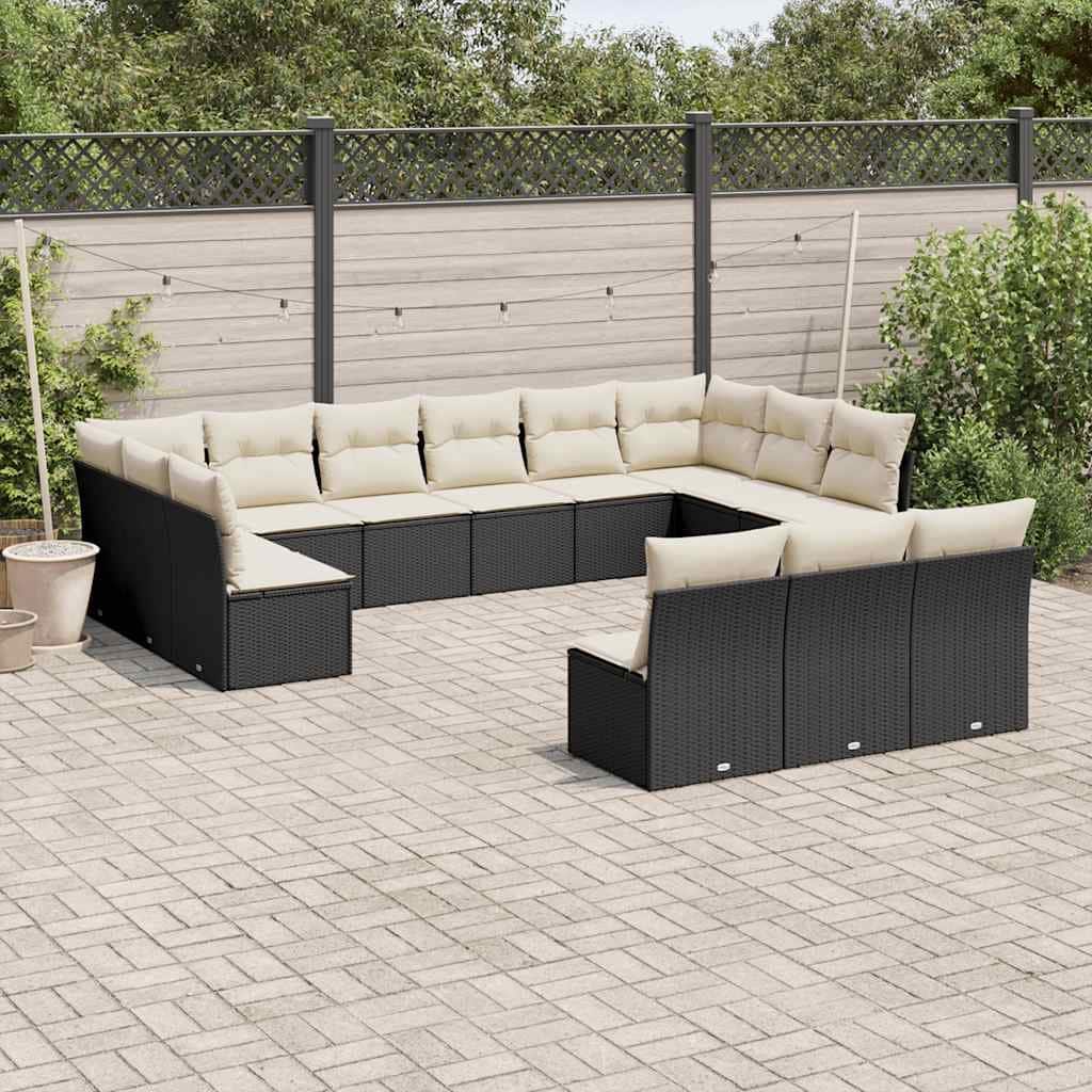 vidaXL Garden Sofa Set Black