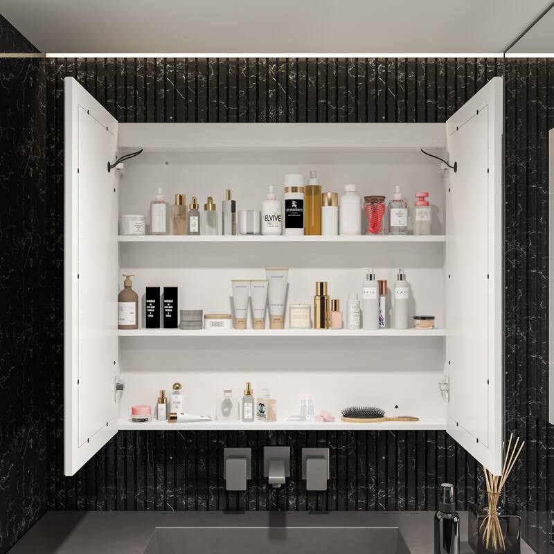 Wall LED Bathroom Cabinet with Lighting and Defogger Medicine Cabinet