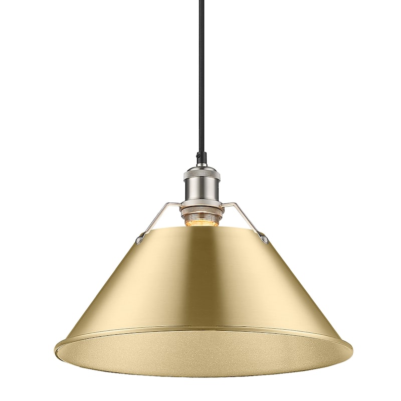 Orwell 14" Wide Large Pendant in Pewter with Brushed Champagne Bronze - Silver