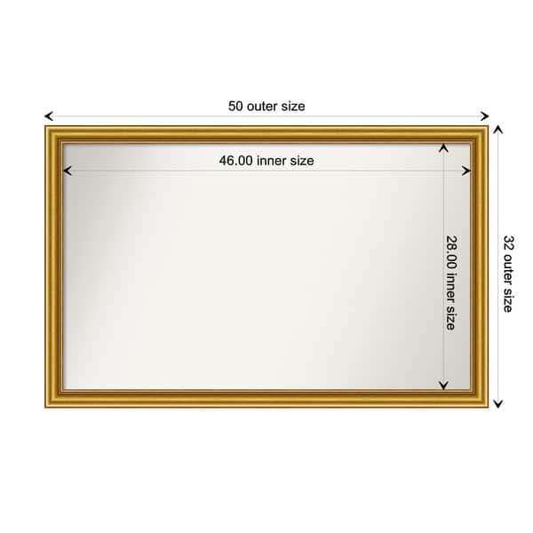 dimension image slide 88 of 139, Townhouse Gold Framed Non-Beveled Custom Wall Mirror, Bathroom Vanity Mirror