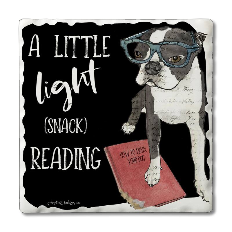 Counterart Absorbent Stone Coasters - Light Snack - Set of 4 - 4x4x1.534