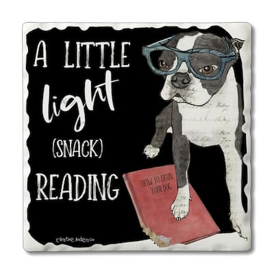Counterart Absorbent Stone Coasters - Light Snack - Set of 4 - 4x4x1.534