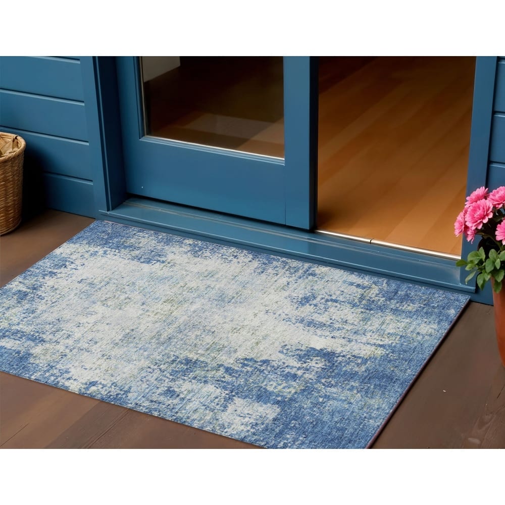 HomeRoots Abstract Transitional Rectangle Outdoor Rug