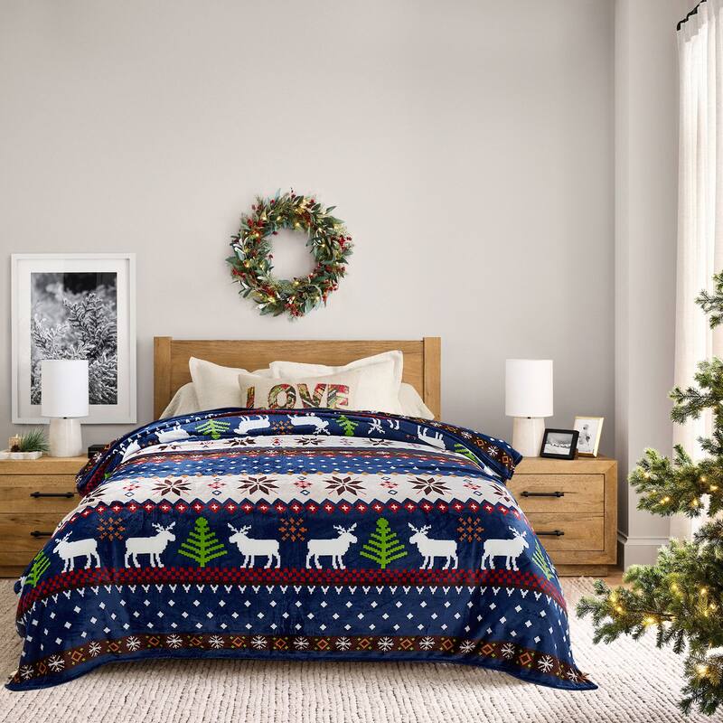 Serenta Printed Christmas Flannel Fleece Blanket
