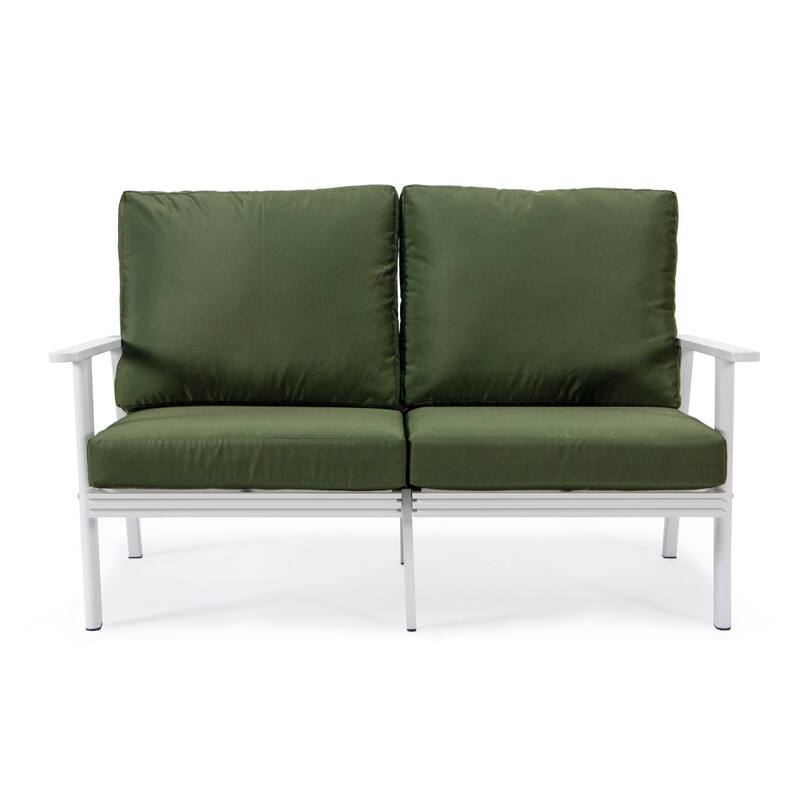 Walbrooke Polyester Upholstered Aluminum Frame Outdoor Loveseat with Powder-Coated Finish and Removable Cushion Covers - 56.69