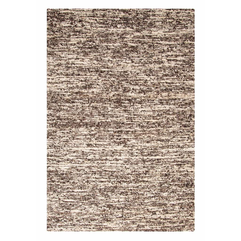 ECARPETGALLERY Braid weave Sienna Dark Brown Wool Rug - 6'1 x 9'0