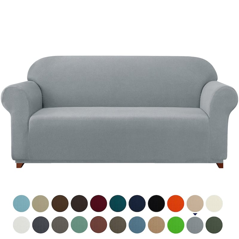 Subrtex 1 Piece Loveseat Slipcover Stretch Spandex Furniture Protector - Light Gray
