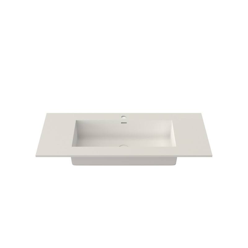 MEDUNJESS 39" Bathroom Sink Solid Surface Bathroom Vessel Sink - 40''