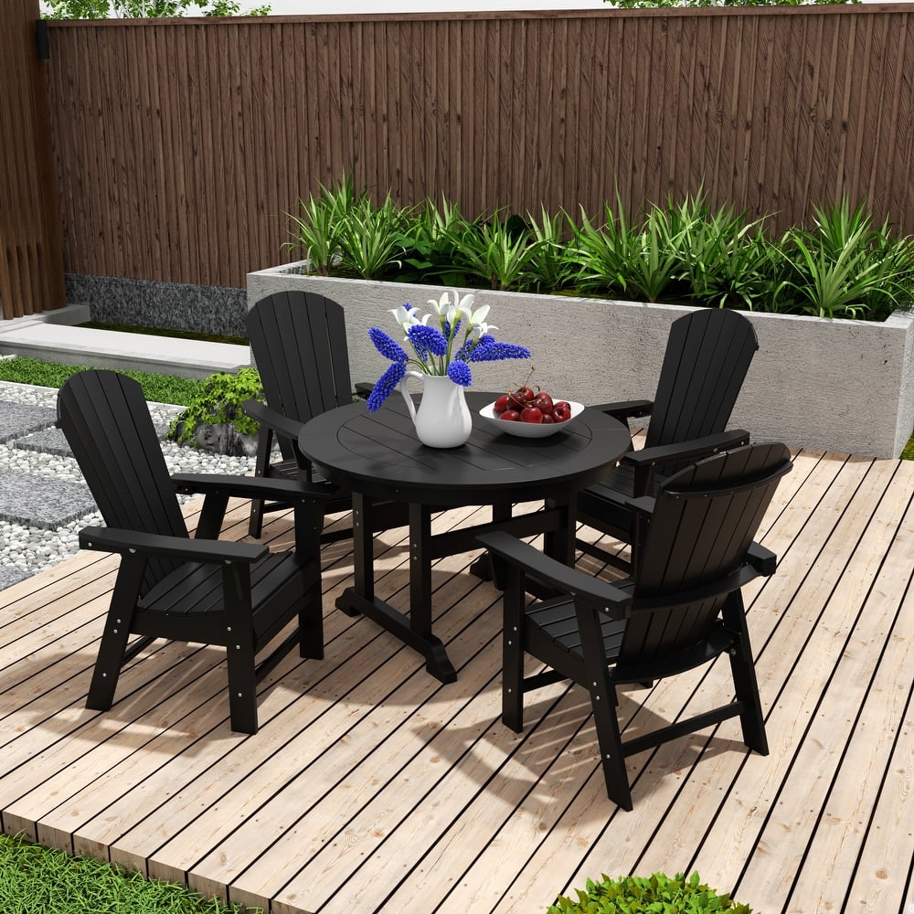 Altura 5-Piece Round Poly Eco-Friendly All Weather Outdoor Dining Set
