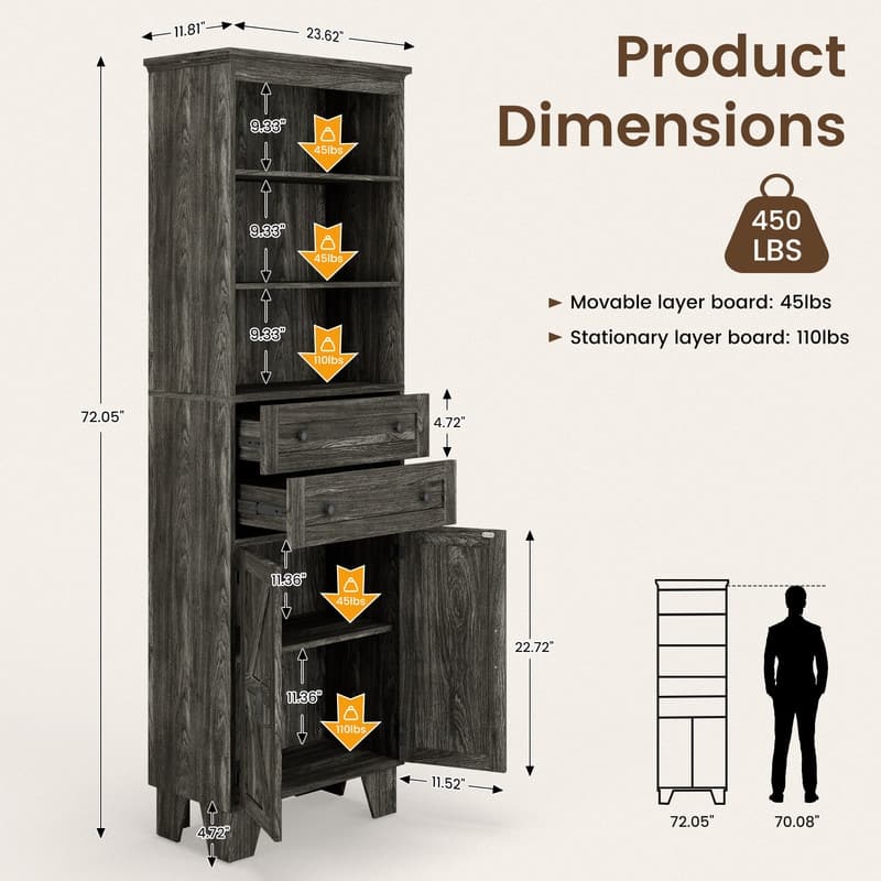 Space-Saving MDF Towel Shelving with Wood Grain Finish and Elegant Handles - Multi-Room Use