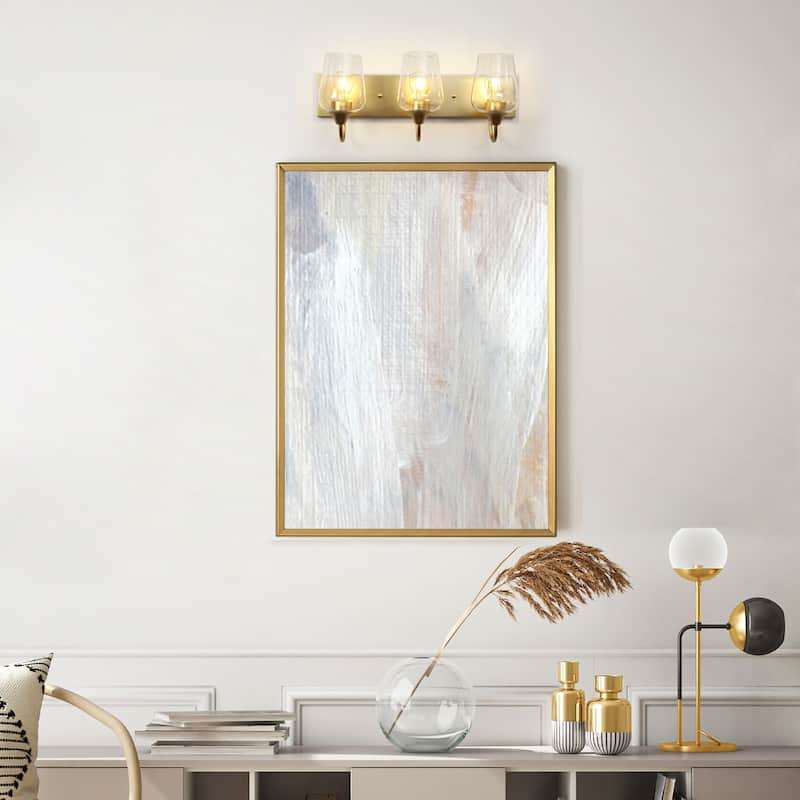 Modern Gold 3-Light Bathroom Vanity Light Designed Glass Wall Sconces - W21.9" * L9.8" * H6.7"