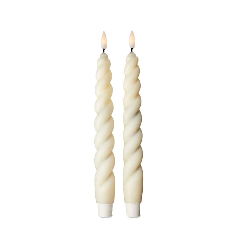 Spiral Led Tapers S/2 - Ivory