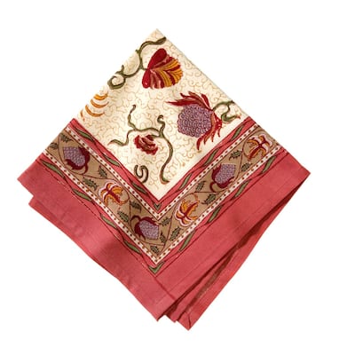 Couleur Nature Fleur des Indes Napkins - Set of 6 - 19" x 19" - 19" x 19"