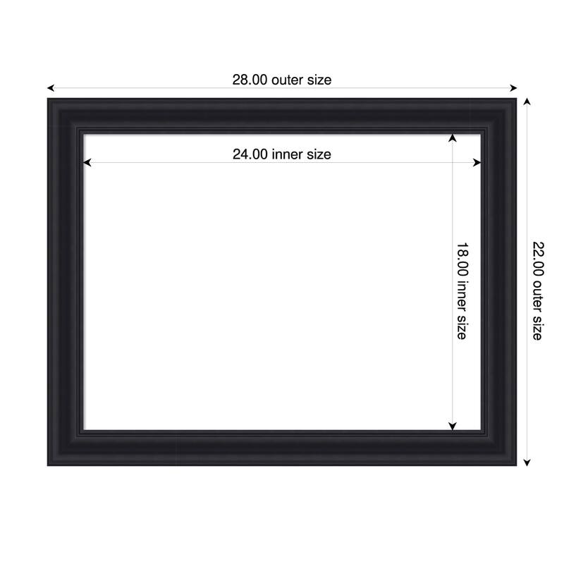 Dalat Framed Dry Erase Magnetic Board - 28 x 22 in - Dalat Black