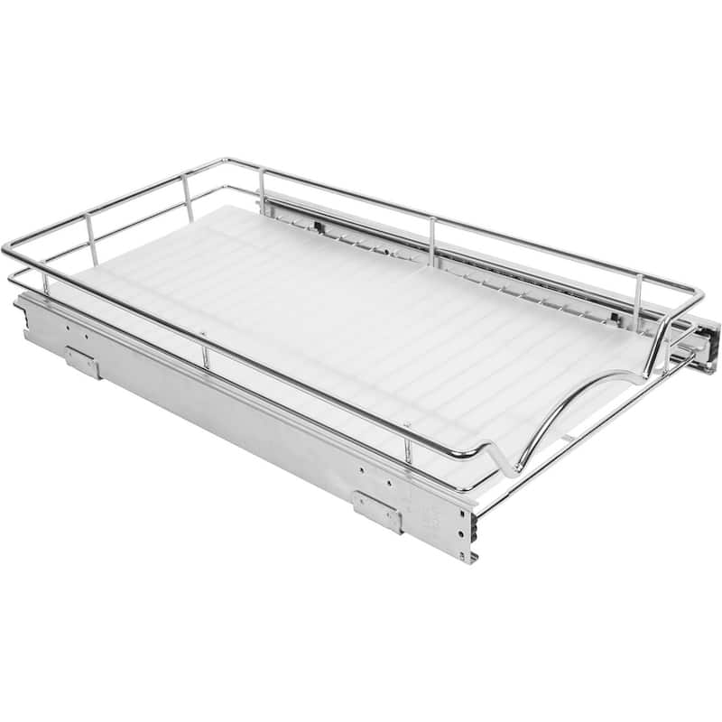 Hold N’ Storage Hard Plastic Liner for Pull Out Shelf, Fits Pull Out Cabinet Organizer - Shelf Protector Liner, Clear Frosted.