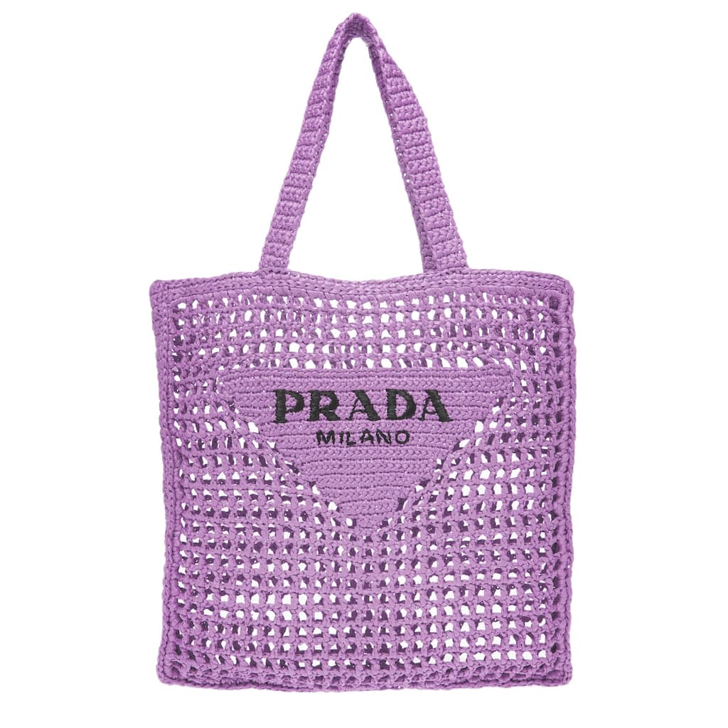 Prada Crochet Logo Shopping Bag
