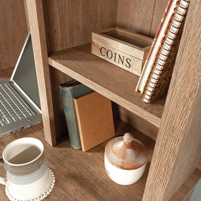 Wood Hutch with Adjustable Shelves, Brown - 54.02" W x 11.65" D x 25.79" H