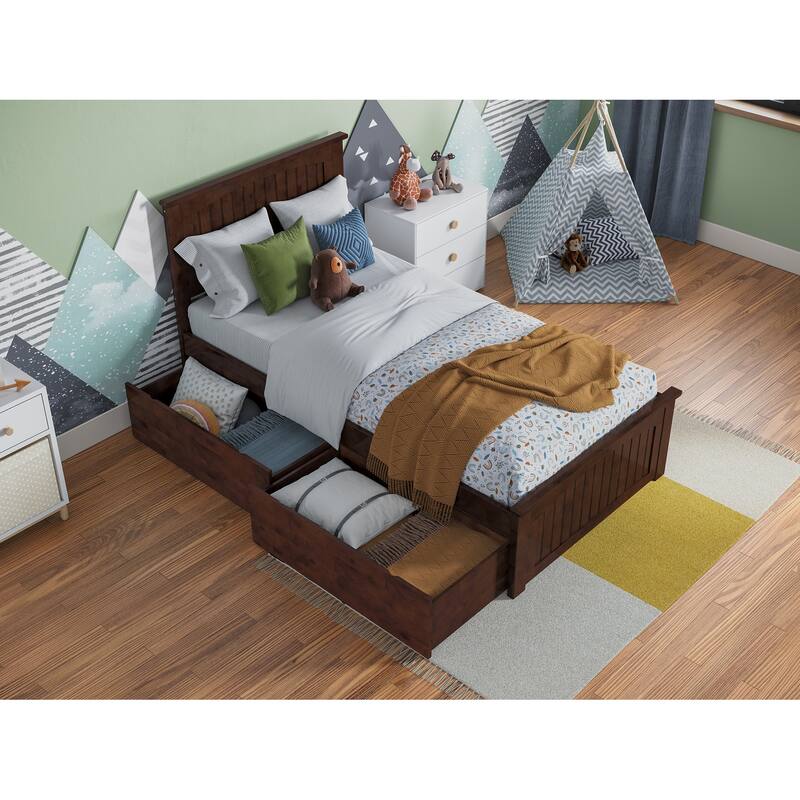AFI Nantucket Platform Bed with Matching Footboard & Storage Drawers