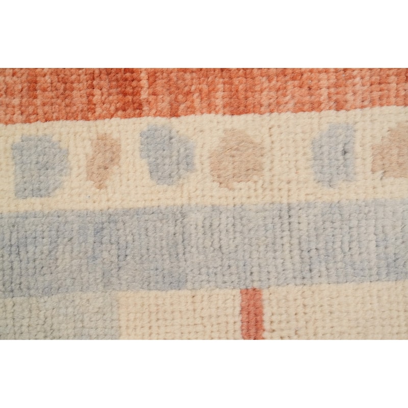 Hand Knotted Oriental 100% Wool Carpet Modern Geometric Beige & Ivories Gabbeh Area Rug - 13' 3'' X 10' 0''